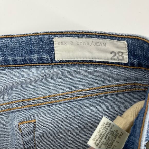 REVOLVE Rag & Bone Crop Straight Leg Raw Edge Jeans in Belgrave Wash Size 28 - Picture 8 of 12